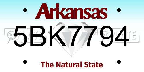 5BK7794 Arkansas License Plate