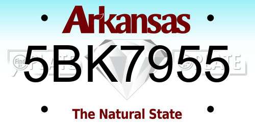 5BK7955 Arkansas License Plate