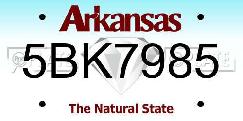 5BK7985 Arkansas License Plate