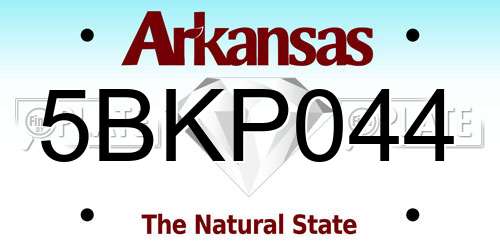 5BKP044 Arkansas License Plate