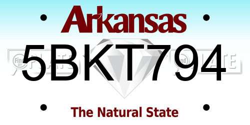 5BKT794 Arkansas License Plate