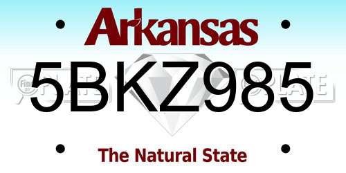 5BKZ985 Arkansas License Plate