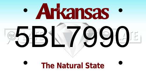 5BL7990 Arkansas License Plate