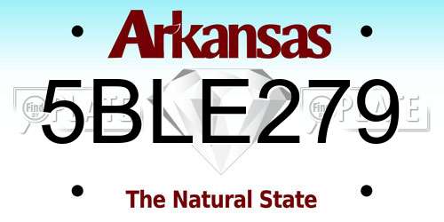 5BLE279 Arkansas License Plate