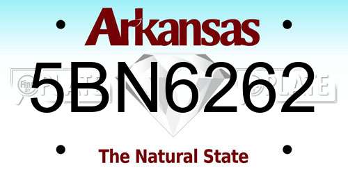 5BN6262 Arkansas License Plate