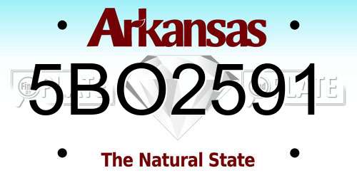 5BO2591 Arkansas License Plate