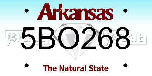 5BO268 Arkansas License Plate