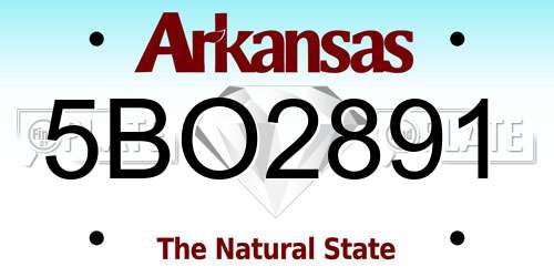 5BO2891 Arkansas License Plate