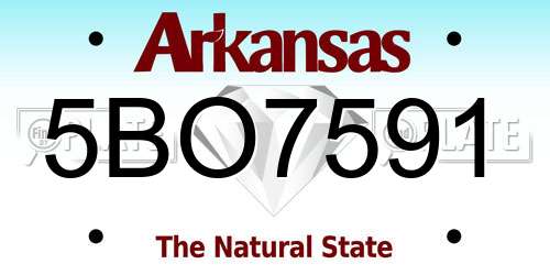 5BO7591 Arkansas License Plate