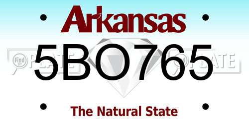 5BO765 Arkansas License Plate