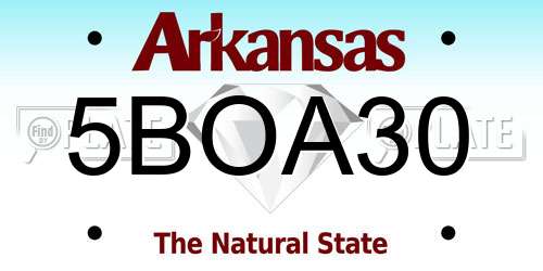 5BOA30 Arkansas License Plate