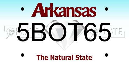 5BOT65 Arkansas License Plate