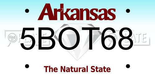 5BOT68 Arkansas License Plate