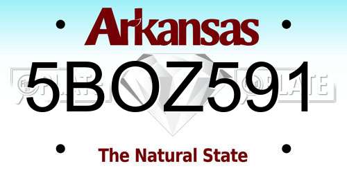 5BOZ591 Arkansas License Plate