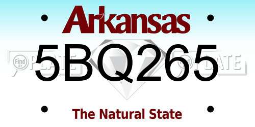 5BQ265 Arkansas License Plate