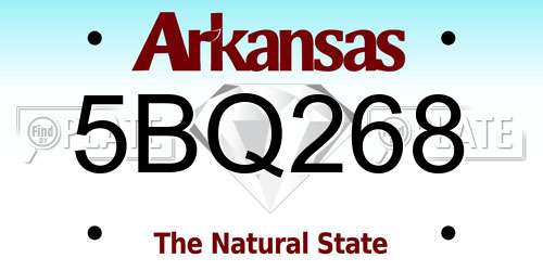 5BQ268 Arkansas License Plate