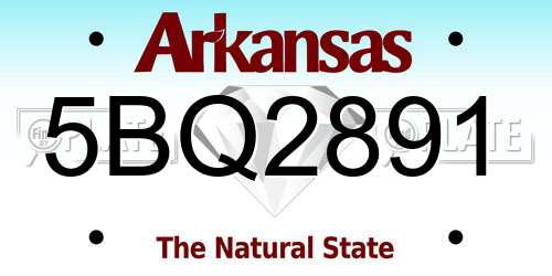 5BQ2891 Arkansas License Plate