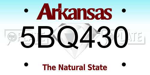 5BQ430 Arkansas License Plate
