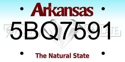 5BQ7591 Arkansas License Plate