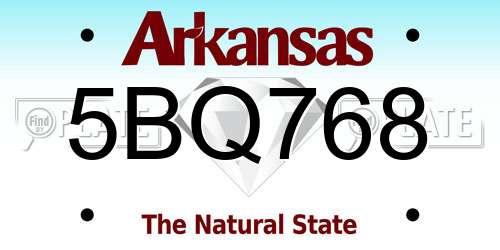 5BQ768 Arkansas License Plate