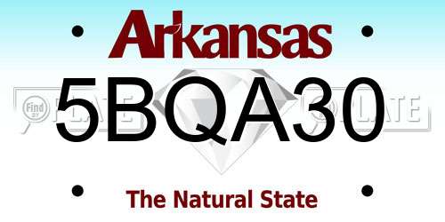 5BQA30 Arkansas License Plate