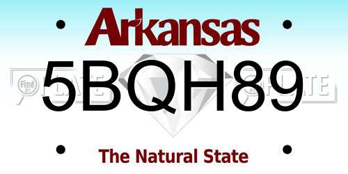 5BQH89 Arkansas License Plate