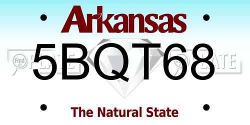 5BQT68 Arkansas License Plate