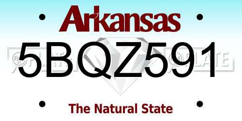 5BQZ591 Arkansas License Plate