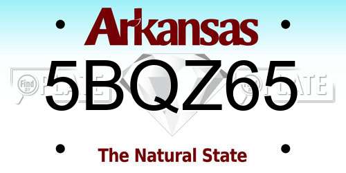 5BQZ65 Arkansas License Plate