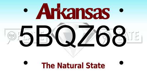 5BQZ68 Arkansas License Plate