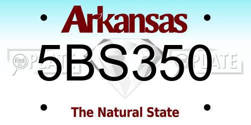 5BS350 Arkansas License Plate