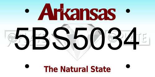 5BS5034 Arkansas License Plate