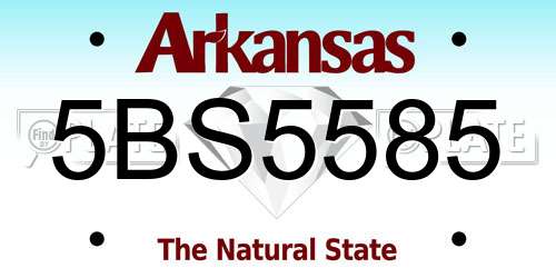 5BS5585 Arkansas License Plate