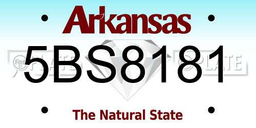 5BS8181 Arkansas License Plate