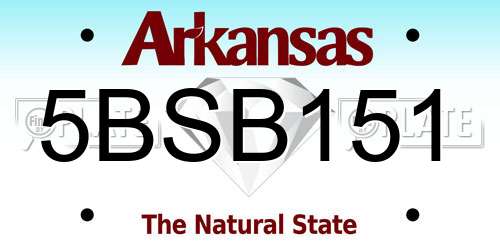 5BSB151 Arkansas License Plate
