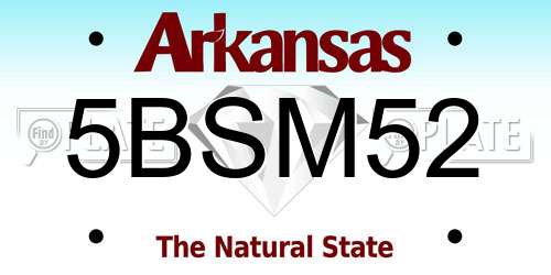 5BSM52 Arkansas License Plate