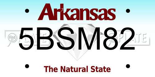 5BSM82 Arkansas License Plate