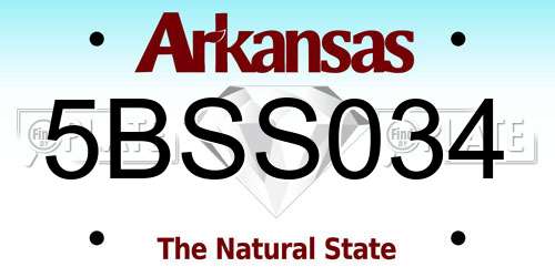 5BSS034 Arkansas License Plate
