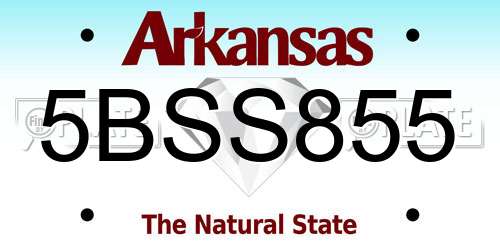 5BSS855 Arkansas License Plate