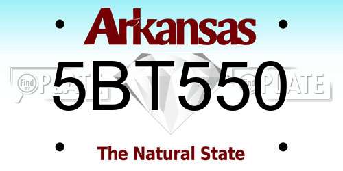 5BT550 Arkansas License Plate