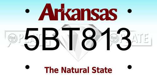 5BT813 Arkansas License Plate