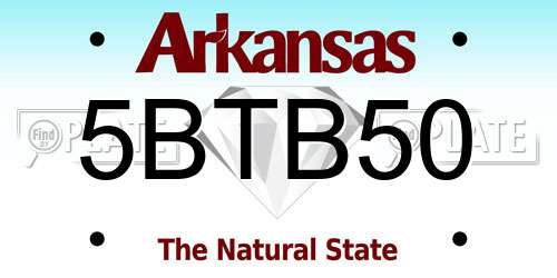 5BTB50 Arkansas License Plate