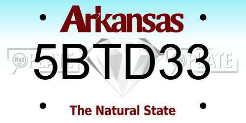 5BTD33 Arkansas License Plate