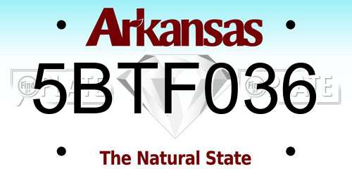 5BTF036 Arkansas License Plate