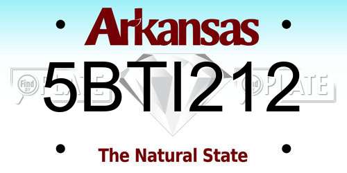 5BTI212 Arkansas License Plate