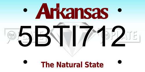 5BTI712 Arkansas License Plate