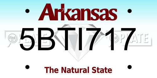 5BTI717 Arkansas License Plate