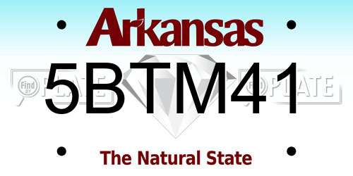 5BTM41 Arkansas License Plate