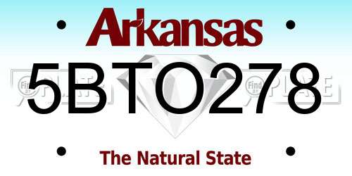5BTO278 Arkansas License Plate