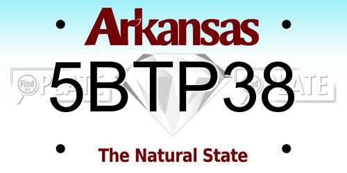 5BTP38 Arkansas License Plate
